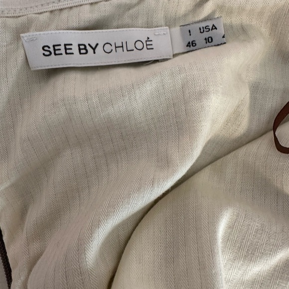 See by Chloe Olive Green Strapless Dress 10 EUC - Picture 7 of 9